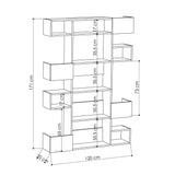 Biblioteca Mete Gunes 5 Rafturi, 120x27x171 cm - Stejar, SKU 855DTE3720