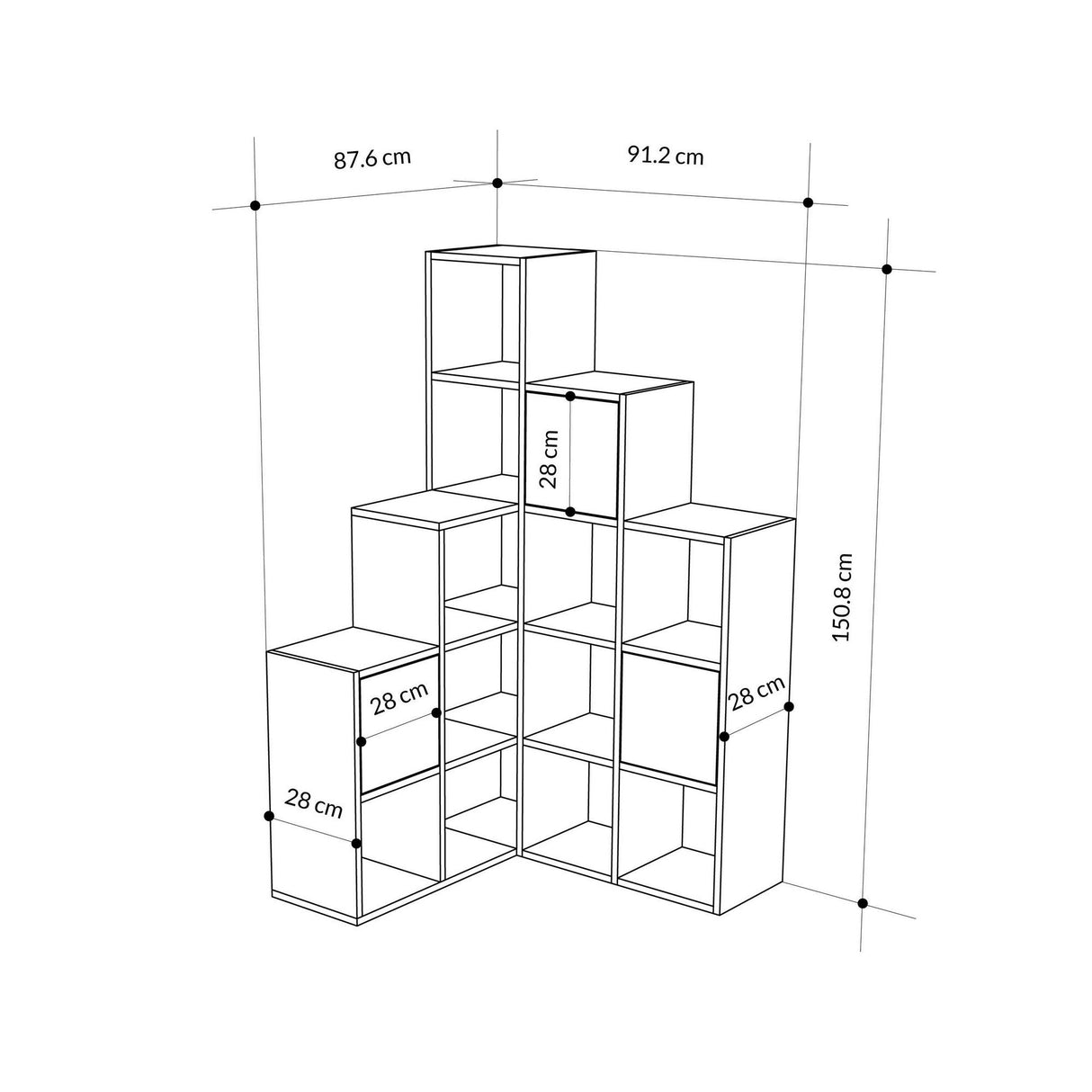 Bibliotecă Paleo, Diverse culori, 151x28x151 cm - Negru | SKU: 855DTE3784 | Bibliotecă Paleo, 151x28x151 cm, varianta Negru, produs pentru amenajarea locuinței, disponibil online în România la CasaMob