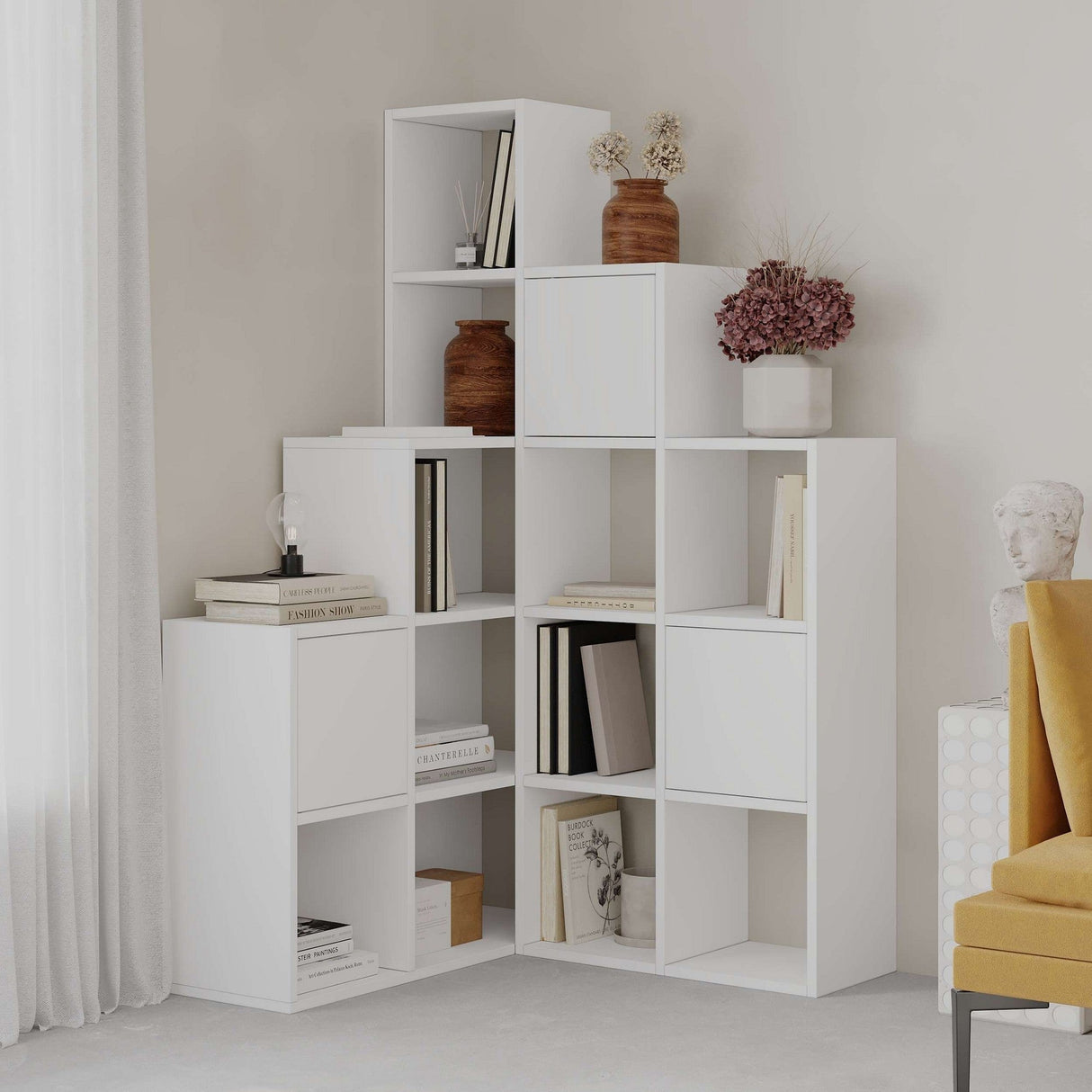 Bibliotecă Paleo, Diverse culori, 151x28x151 cm - Alb | SKU: 855DTE3785 | Bibliotecă Paleo, 151x28x151 cm, varianta Alb, produs pentru amenajarea locuinței, disponibil online în România la CasaMob