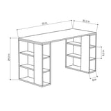 Birou Colmar, Diverse culori, 140x60x75 cm - Alb - Stejar | SKU: 855DTE3823 | Birou Colmar, 140x60x75 cm, varianta Alb - Stejar, produs pentru amenajarea locuinței, disponibil online în România la CasaMob