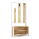 Cuier cu pantofar Chester cu rafturi, 90 x 180 x 36 cm - Stejar, SKU 855DTE4015