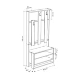 Cuier cu pantofar Chester cu rafturi, 90 x 180 x 36 cm - Antracit, SKU 855DTE4015