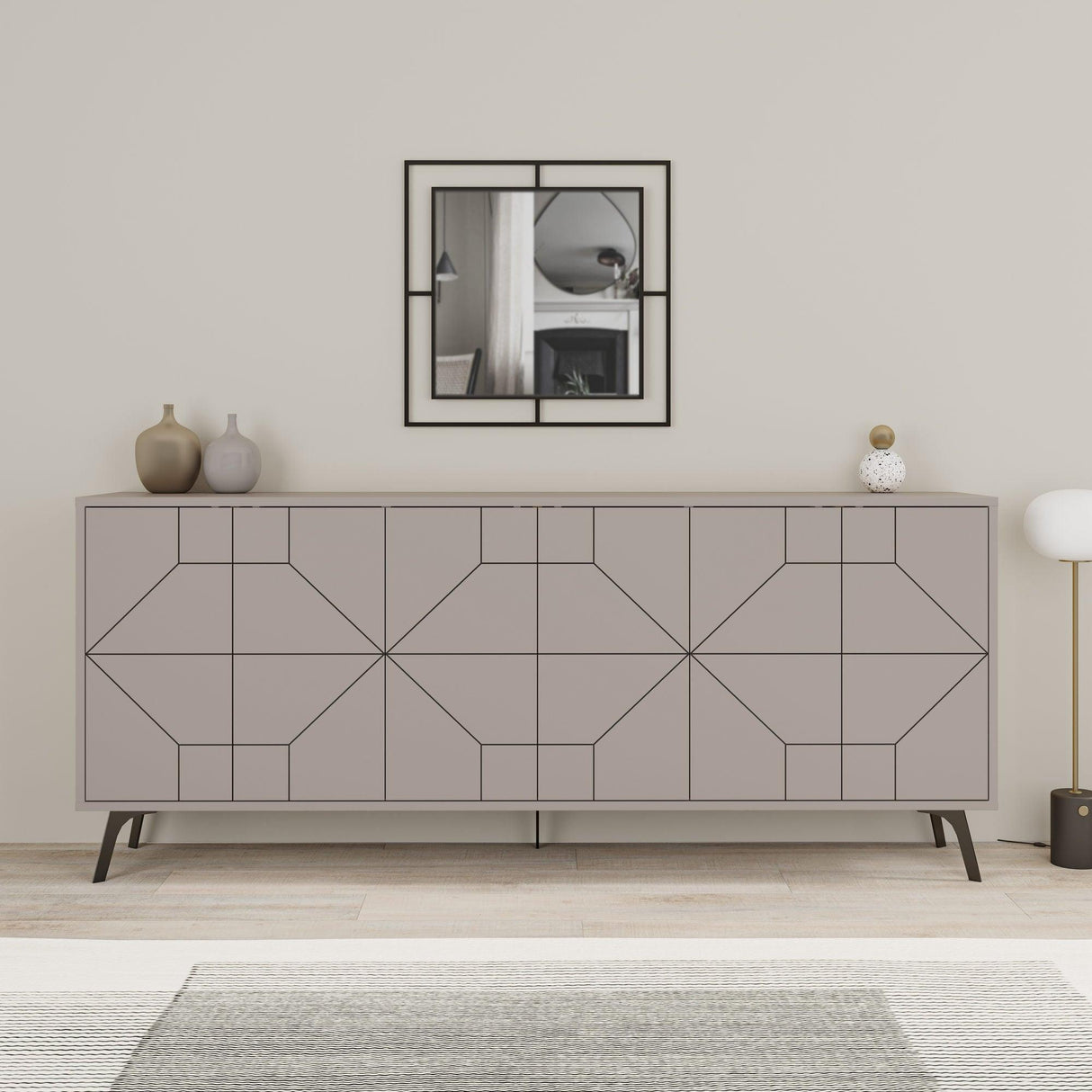 Consola Dune  Living cu 6 Usi 184 x 78 x 35 cm - Bej, SKU 855DTE4232