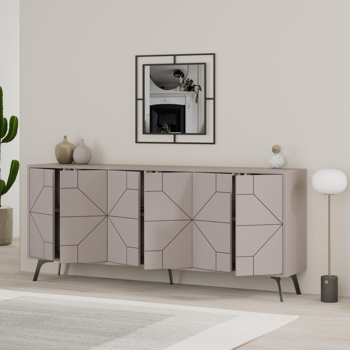 Consola Dune  Living cu 6 Usi 184 x 78 x 35 cm - Bej, SKU 855DTE4232