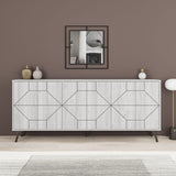 Consola Dune  Living cu 6 Usi 184 x 78 x 35 cm - Alb, SKU 855DTE4232