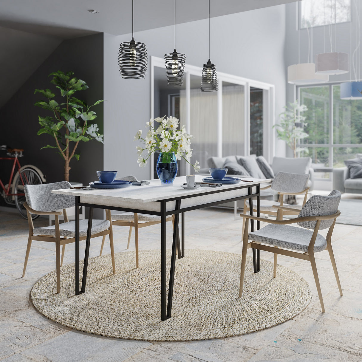 Masă dining extensibilă Pal, Diverse culori, 132x80x76 cm - Alb | SKU: 855DTE4602 | Masă dining extensibilă Pal, 132x80x76 cm, varianta Alb, produs pentru amenajarea locuinței, disponibil online în România la CasaMob