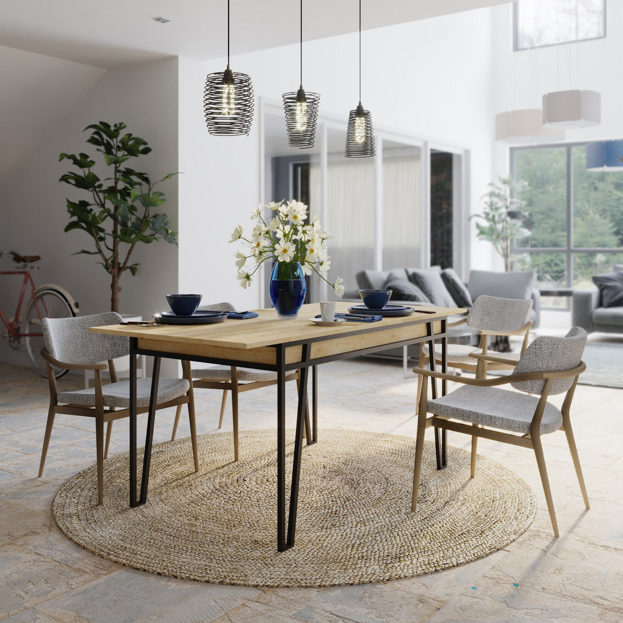 Masă dining extensibilă Pal, Diverse culori, 132x80x76 cm - Stejar | SKU: 855DTE4604 | Masă dining extensibilă Pal, 132x80x76 cm, varianta Stejar, produs pentru amenajarea locuinței, disponibil online în România la CasaMob