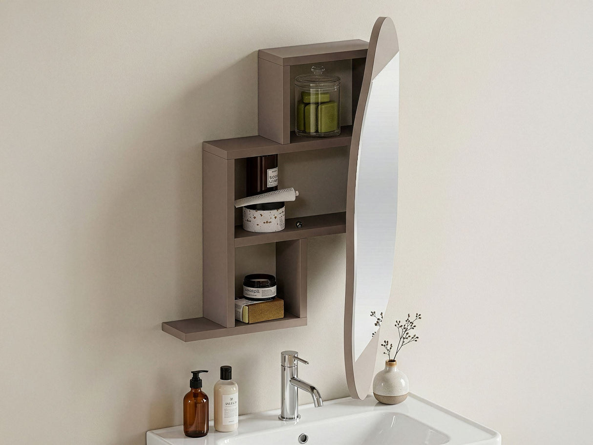 Dulap de baie Cloud Storage Bathroom Wall Mirror, Diverse culori, 60x13x75 cm - Moca deschis | SKU: 855DTE5115 | Dulap de baie Cloud Storage Bathroom Wall Mirror, 60x13x75 cm, varianta Moca deschis, produs pentru amenajarea locuinței, disponibil online în România la CasaMob
