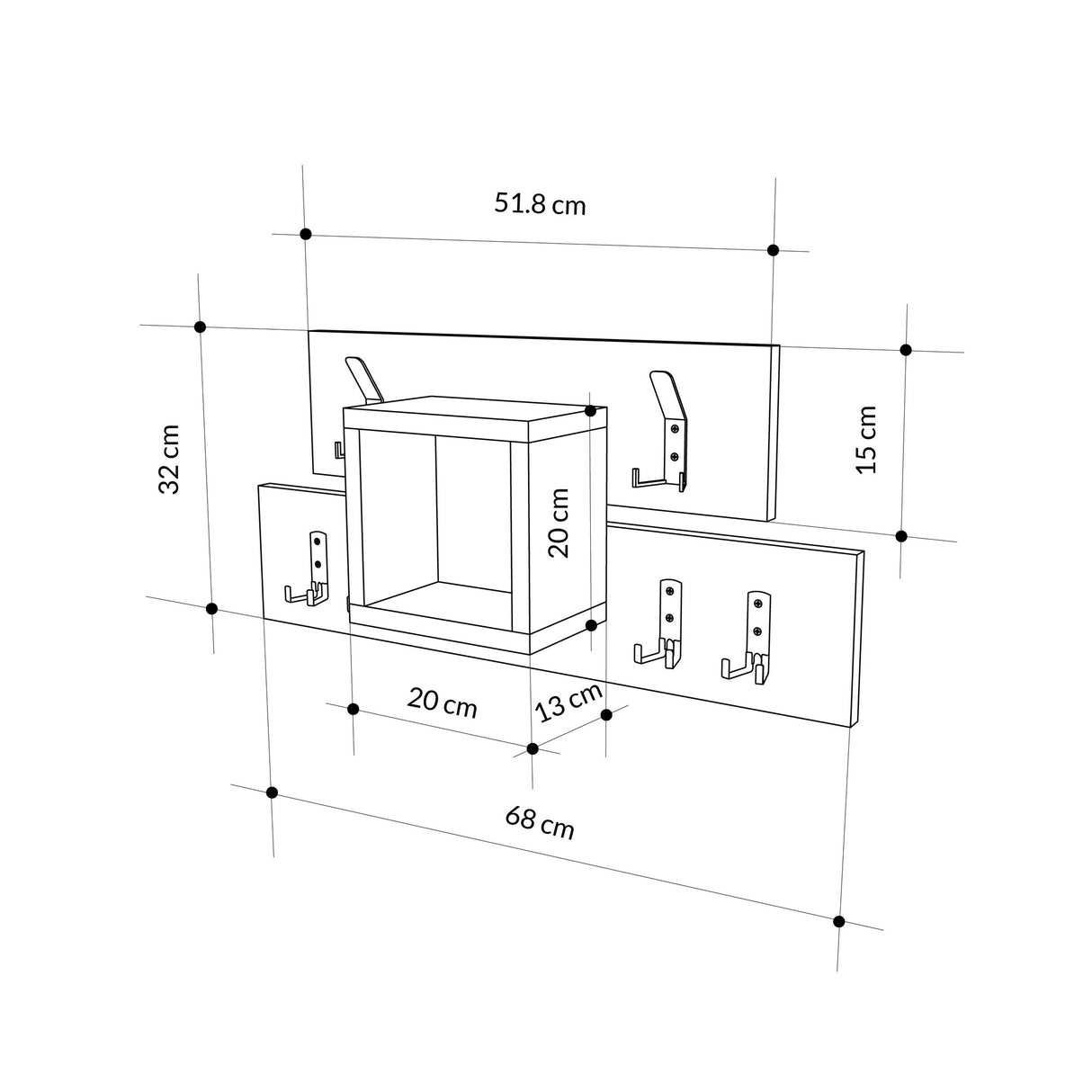 Cuier Lumina, Diverse culori, 68x15x32 cm - Cuier Lumina, Diverse culori, 68x15x32 cm, SKU 855DTE5140, imagine 15