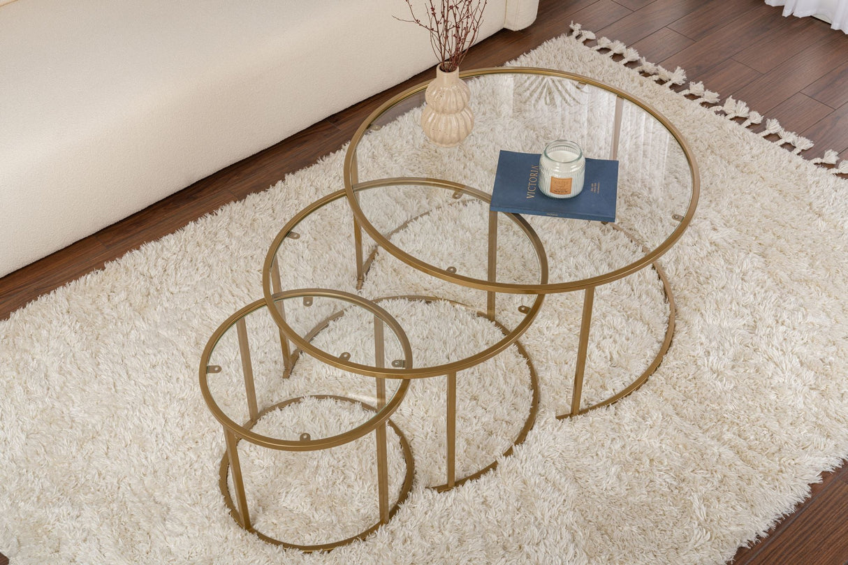 Măsuță de cafea Aurum - 80, 60, 42, Diverse culori, 42x42x35 cm - Auriu - Transparent | SKU: 857NRD1103 | Măsuță de cafea Aurum - 80, 60, 42, 42x42x35 cm, varianta Auriu - Transparent, produs pentru amenajarea locuinței, disponibil online în România la CasaMob
