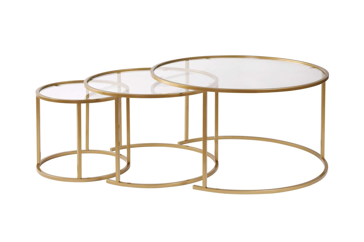 Auriu - Transparent | SKU: 857NRD1103 | Măsuță de cafea Aurum - 80, 60, 42, 42x42x35 cm, varianta Auriu - Transparent, produs pentru amenajarea locuinței, disponibil online în România la CasaMob