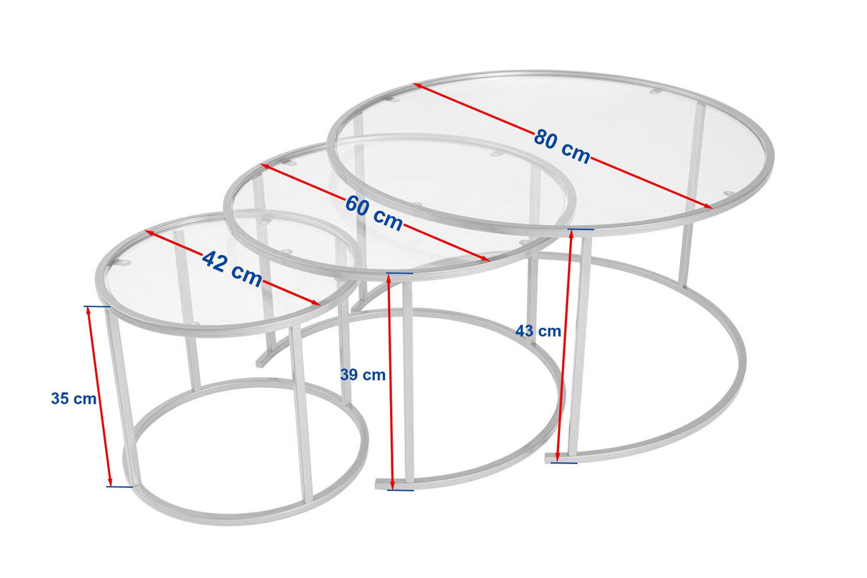 Măsuță de cafea Aurum - 80, 60, 42, Diverse culori, 42x42x35 cm - Auriu - Transparent | SKU: 857NRD1103 | Măsuță de cafea Aurum - 80, 60, 42, 42x42x35 cm, varianta Auriu - Transparent, produs pentru amenajarea locuinței, disponibil online în România la CasaMob