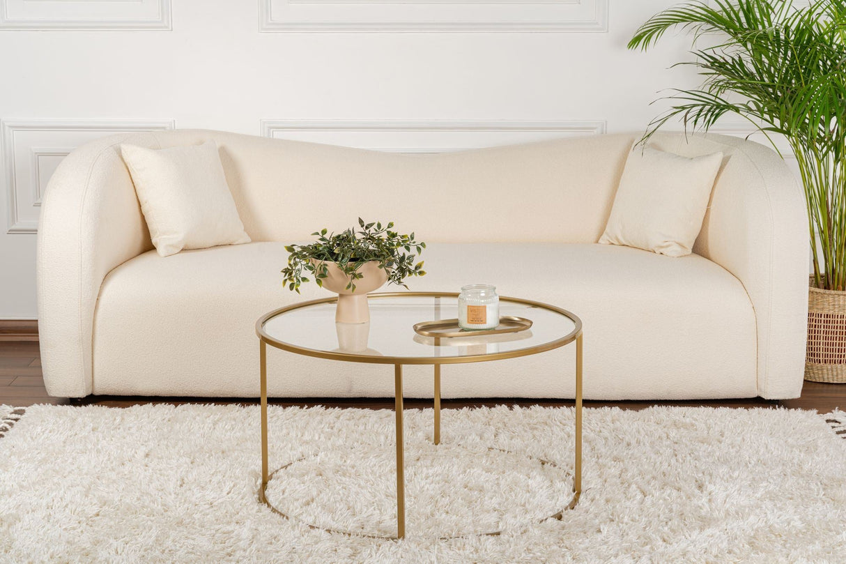 Măsuță de cafea Aurum - 80, Diverse culori, 80x80x43 cm - Auriu - Transparent | SKU: 857NRD1105 | Măsuță de cafea Aurum - 80, 80x80x43 cm, varianta Auriu - Transparent, produs pentru amenajarea locuinței, disponibil online în România la CasaMob