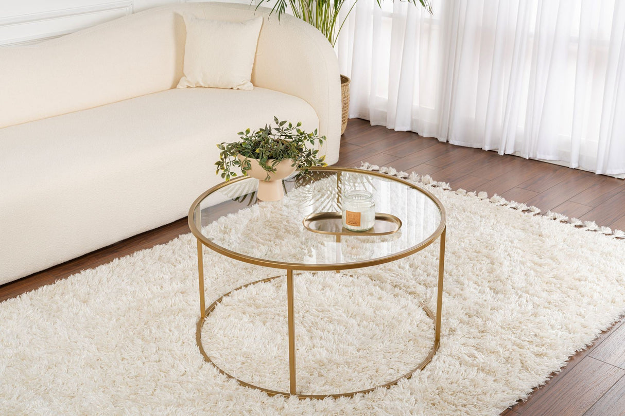 Măsuță de cafea Aurum - 80, Diverse culori, 80x80x43 cm - Auriu - Transparent | SKU: 857NRD1105 | Măsuță de cafea Aurum - 80, 80x80x43 cm, varianta Auriu - Transparent, produs pentru amenajarea locuinței, disponibil online în România la CasaMob