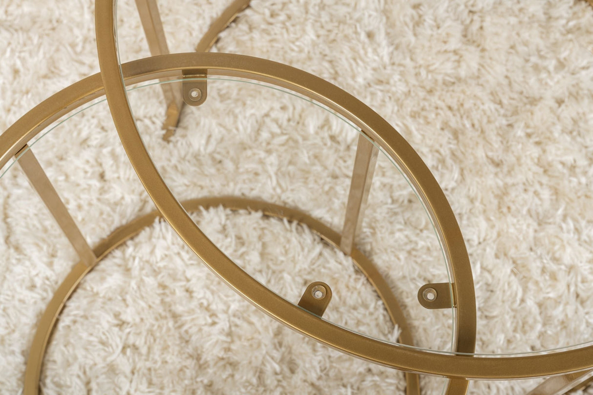 Măsuță de cafea Aurum - 60, 42, Diverse culori, Diverse dimensiuni - Auriu - Transparent - 60x60x43 cm | SKU: 857NRD1111 | Măsuță de cafea Aurum - 60, 42, varianta Auriu - Transparent - 60x60x43 cm, produs pentru amenajarea locuinței, disponibil online în România la CasaMob