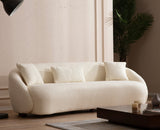 Canapea fixă 3 locuri Napoli Cream Bouclette, Crem, 230x94x75 cm