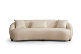Canapea fixă 3 locuri Napoli Cream Bouclette, Crem, 230x94x75 cm