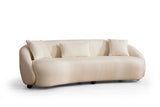 Canapea fixă 3 locuri Napoli Cream Bouclette, Crem, 230x94x75 cm