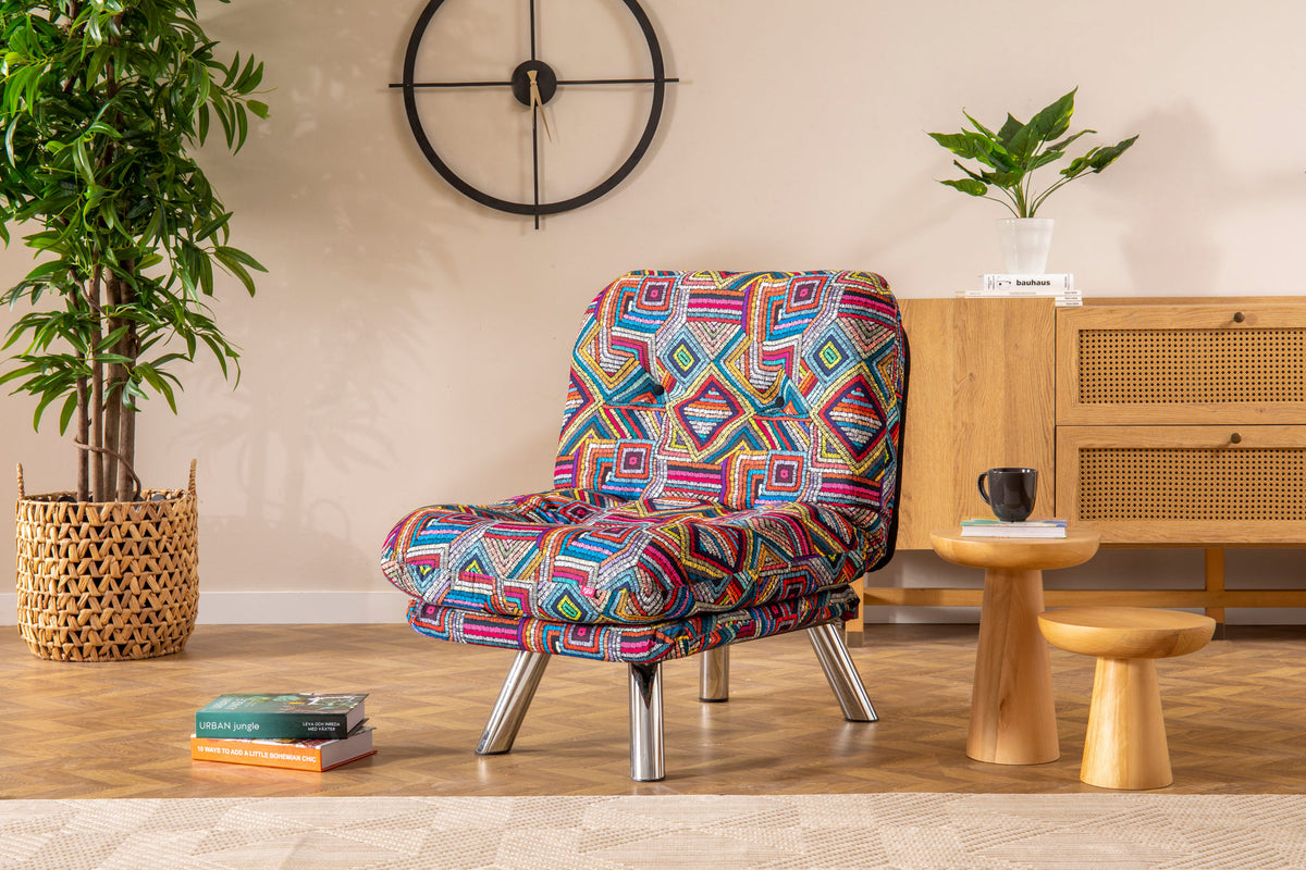 Fotoliu extensibil Misa Small Solo - Patchwork, Multicolor, 70x52x40 cm, SKU 859FTN2323, imagine 1