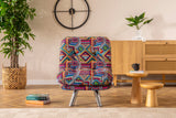 Fotoliu extensibil Misa Small Solo - Patchwork, Multicolor, 70x52x40 cm