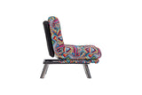 Fotoliu extensibil Misa Small Solo - Patchwork, Multicolor, 70x52x40 cm