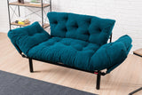 Canapea extensibilă 2 locuri Nitta, Diverse culori, 155x70x85 cm - Albastru petrol | SKU: 859FTN1214 | Canapea extensibilă 2 locuri Nitta, 155x70x85 cm, varianta Albastru petrol, produs pentru amenajarea locuinței, disponibil online în România la CasaMob