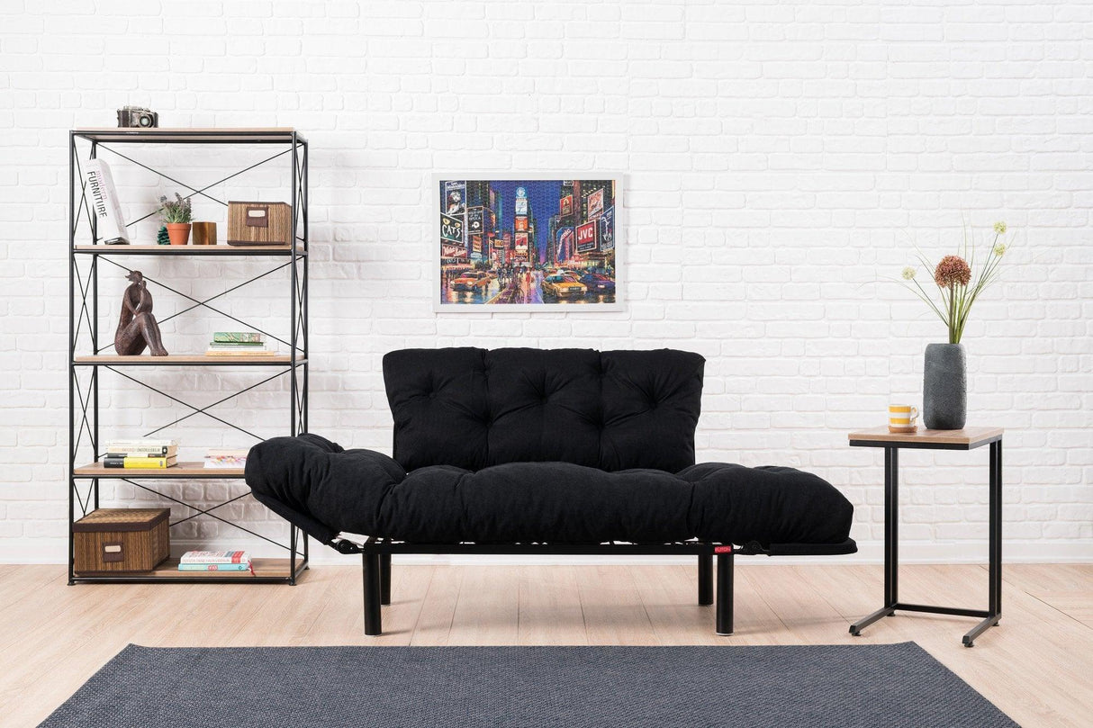 Canapea extensibilă 2 locuri Nitta, Diverse culori, 155x70x85 cm - Negru | SKU: 859FTN1215 | Canapea extensibilă 2 locuri Nitta, 155x70x85 cm, varianta Negru, produs pentru amenajarea locuinței, disponibil online în România la CasaMob