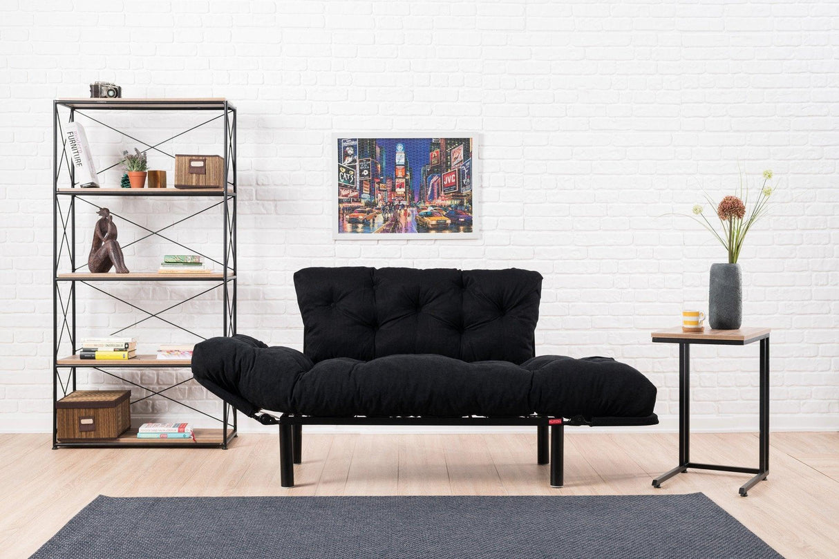Canapea extensibilă 2 locuri Nitta, Diverse culori, 155x70x85 cm - Negru | SKU: 859FTN1215 | Canapea extensibilă 2 locuri Nitta, 155x70x85 cm, varianta Negru, produs pentru amenajarea locuinței, disponibil online în România la CasaMob