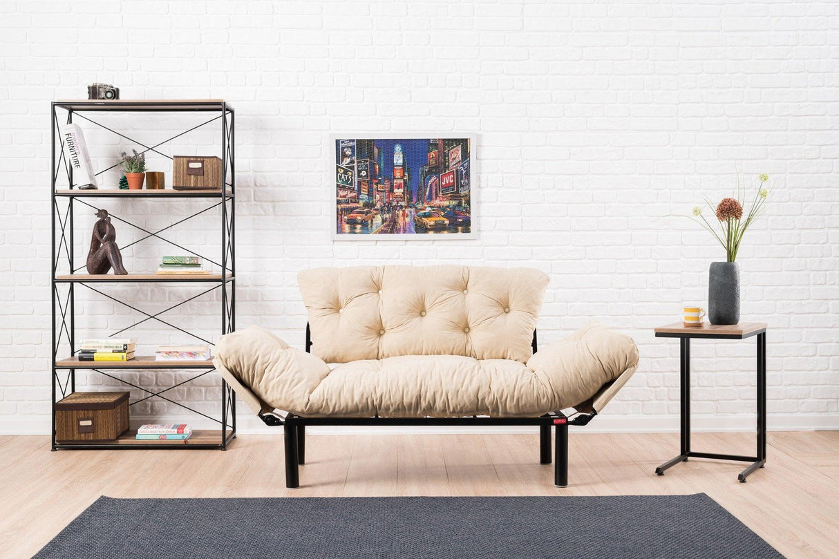 Canapea extensibilă 2 locuri Nitta, Diverse culori, 155x70x85 cm - Crem | SKU: 859FTN1216 | Canapea extensibilă 2 locuri Nitta, 155x70x85 cm, varianta Crem, produs pentru amenajarea locuinței, disponibil online în România la CasaMob