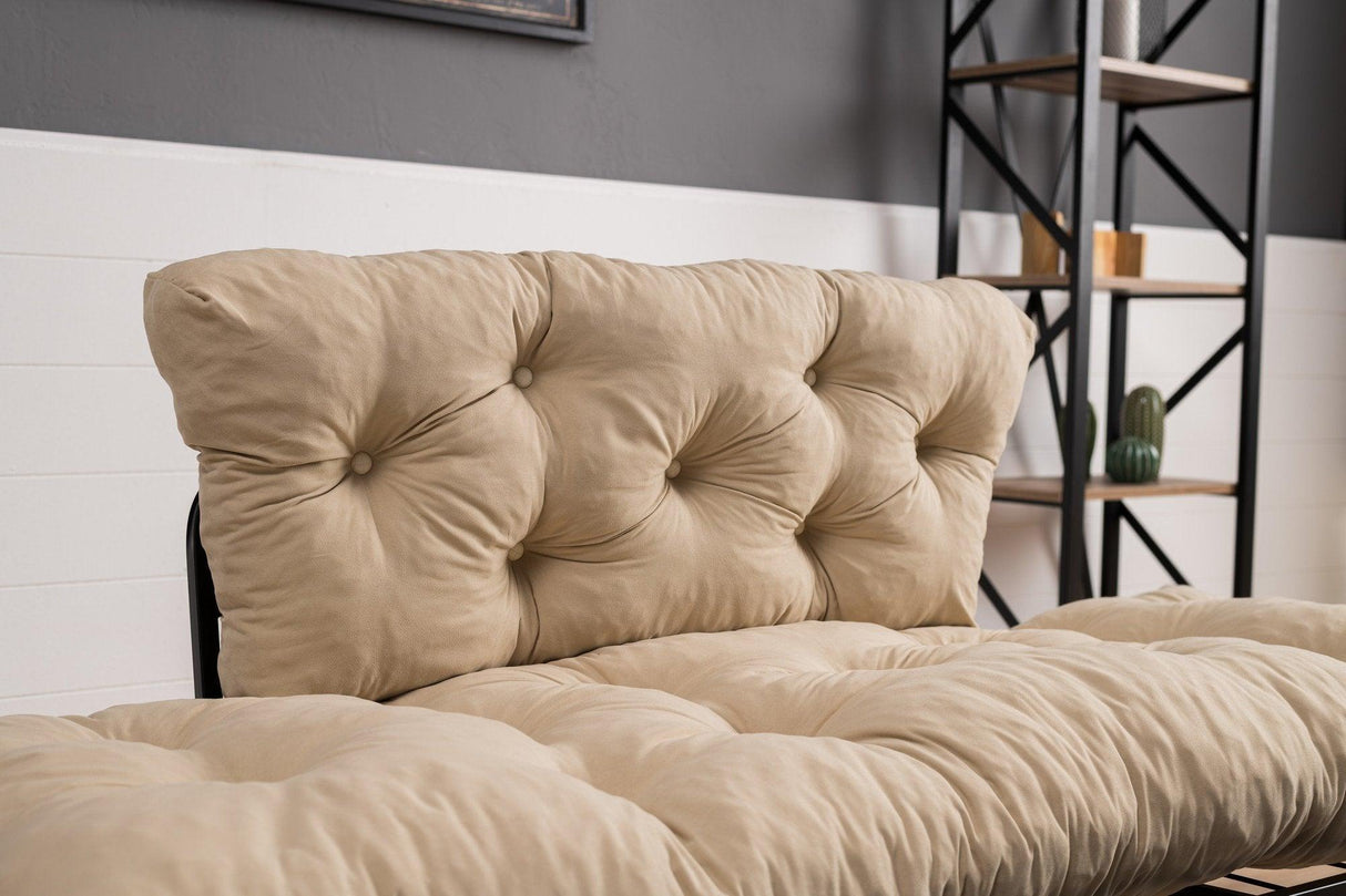 Canapea extensibilă 2 locuri Nitta, Diverse culori, 155x70x85 cm - Crem | SKU: 859FTN1216 | Canapea extensibilă 2 locuri Nitta, 155x70x85 cm, varianta Crem, produs pentru amenajarea locuinței, disponibil online în România la CasaMob