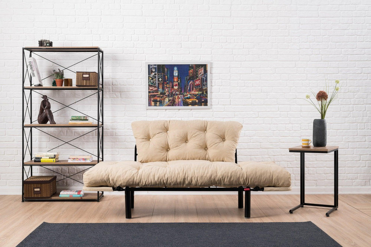 Canapea extensibilă 2 locuri Nitta, Diverse culori, 155x70x85 cm - Crem | SKU: 859FTN1216 | Canapea extensibilă 2 locuri Nitta, 155x70x85 cm, varianta Crem, produs pentru amenajarea locuinței, disponibil online în România la CasaMob