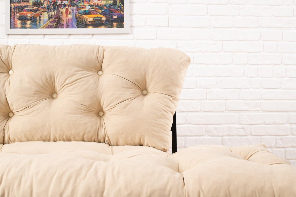 Canapea extensibilă 2 locuri Nitta, Diverse culori, 155x70x85 cm - Crem | SKU: 859FTN1216 | Canapea extensibilă 2 locuri Nitta, 155x70x85 cm, varianta Crem, produs pentru amenajarea locuinței, disponibil online în România la CasaMob