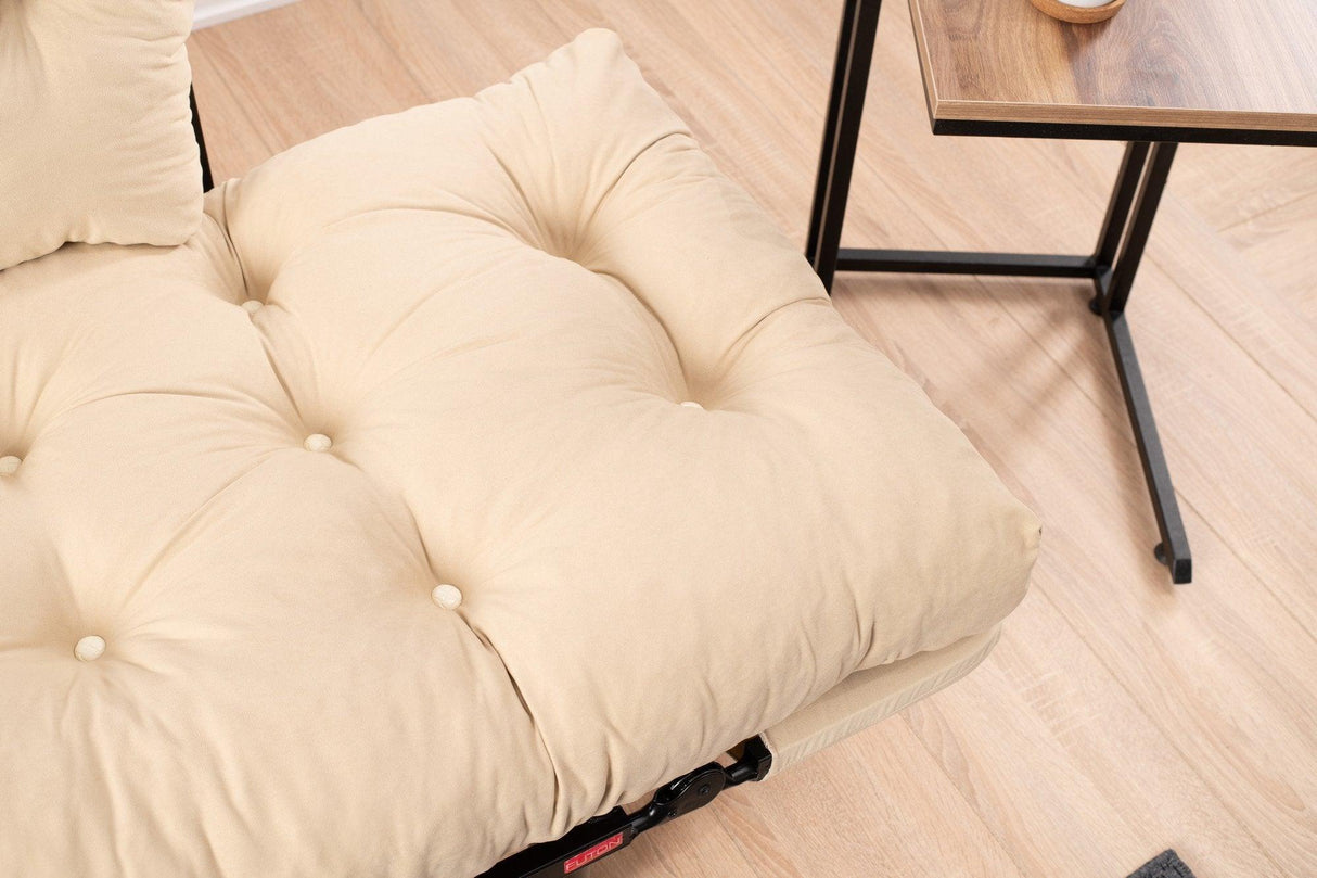 Canapea extensibilă 2 locuri Nitta, Diverse culori, 155x70x85 cm - Crem | SKU: 859FTN1216 | Canapea extensibilă 2 locuri Nitta, 155x70x85 cm, varianta Crem, produs pentru amenajarea locuinței, disponibil online în România la CasaMob