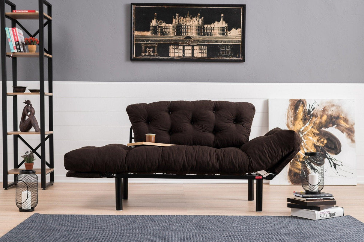Canapea extensibilă 2 locuri Nitta, Diverse culori, 155x70x85 cm - Maro | SKU: 859FTN1217 | Canapea extensibilă 2 locuri Nitta, 155x70x85 cm, varianta Maro, produs pentru amenajarea locuinței, disponibil online în România la CasaMob