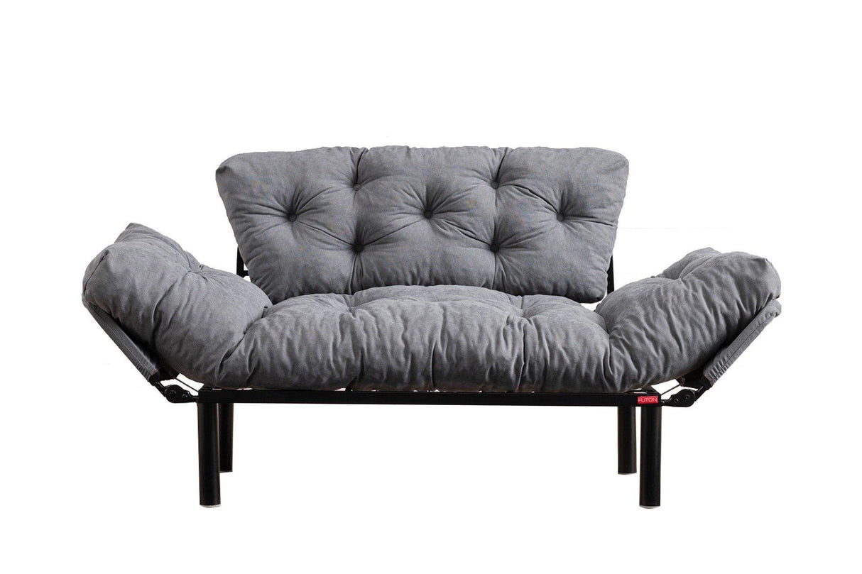 Canapea extensibilă 2 locuri Nitta, Diverse culori, 155x70x85 cm - Gri | SKU: 859FTN1218 | Canapea extensibilă 2 locuri Nitta, 155x70x85 cm, varianta Gri, produs pentru amenajarea locuinței, disponibil online în România la CasaMob