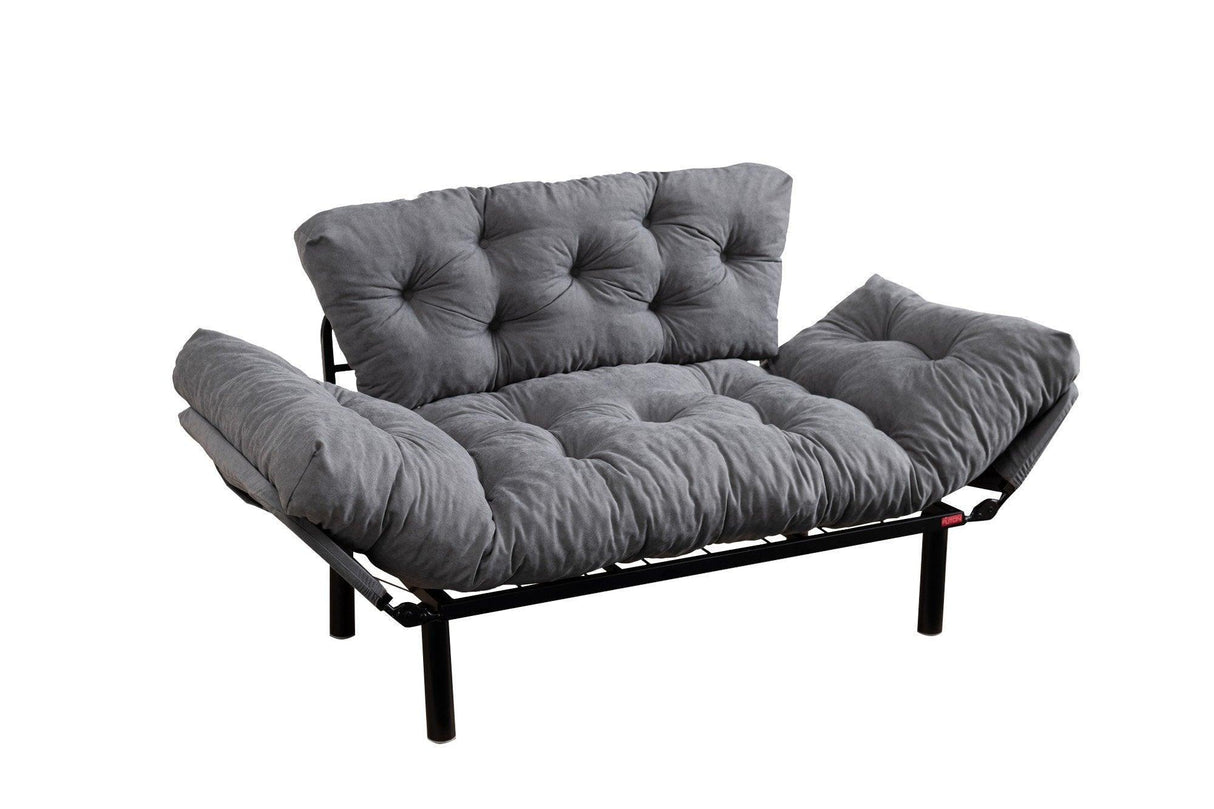 Canapea extensibilă 2 locuri Nitta, Diverse culori, 155x70x85 cm - Gri | SKU: 859FTN1218 | Canapea extensibilă 2 locuri Nitta, 155x70x85 cm, varianta Gri, produs pentru amenajarea locuinței, disponibil online în România la CasaMob