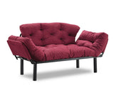 Canapea extensibilă 2 locuri Nitta, Bordo, 155x70x80 cm