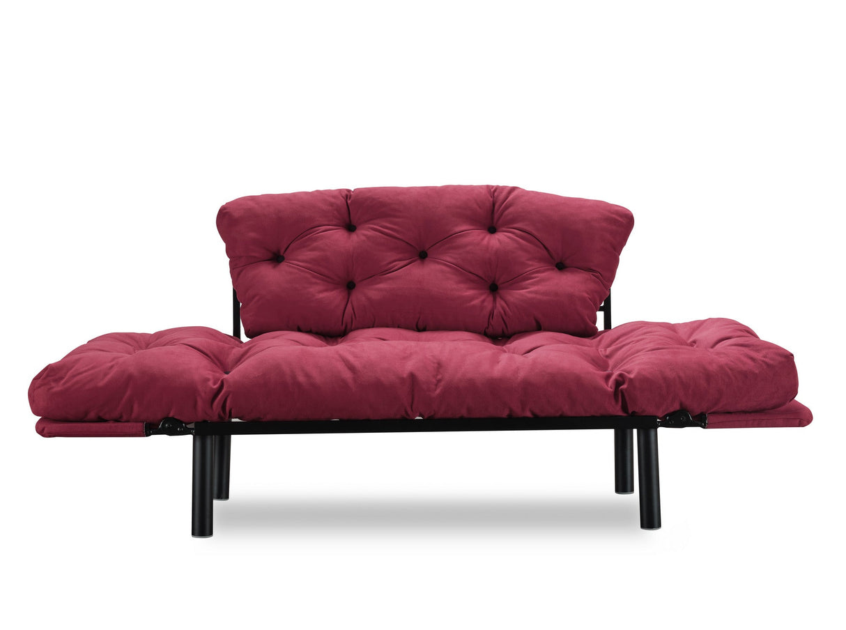 Canapea extensibilă 2 locuri Nitta, Bordo, 155x70x80 cm