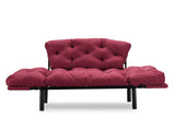 Canapea extensibilă 2 locuri Nitta, Bordo, 155x70x80 cm