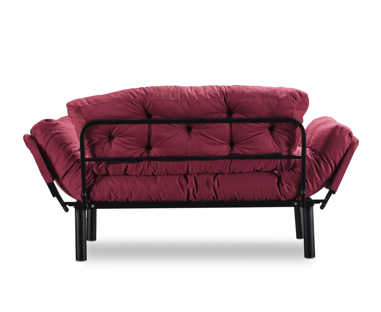 Canapea extensibilă 2 locuri Nitta, Bordo, 155x70x80 cm