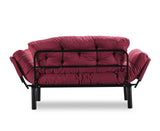 Canapea extensibilă 2 locuri Nitta, Bordo, 155x70x80 cm