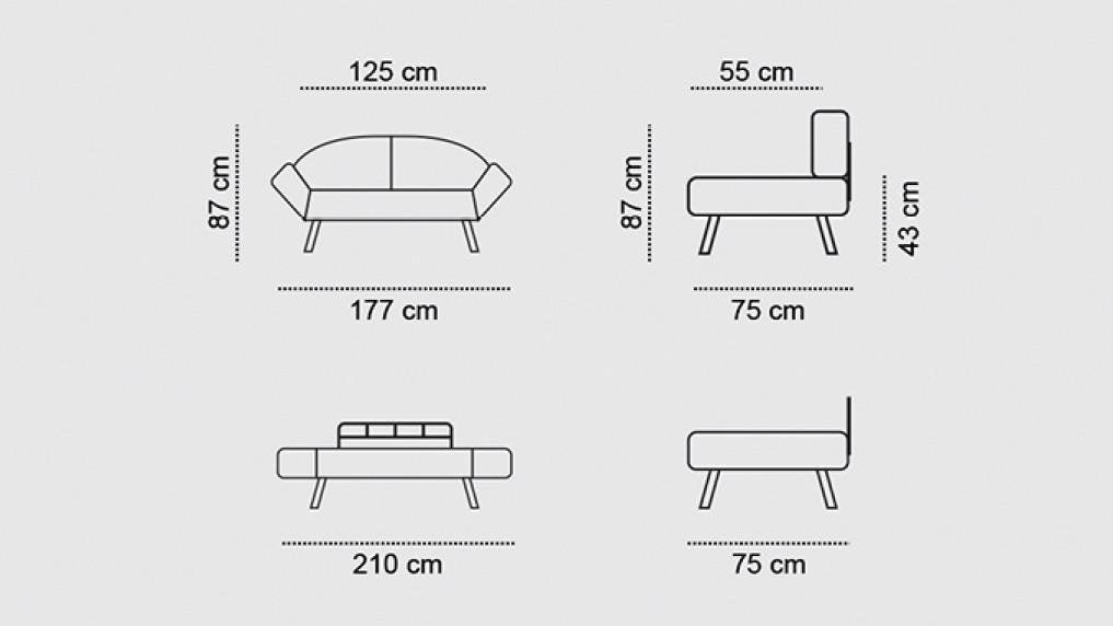 Canapea extensibilă 2 locuri Nero, Diverse culori, 177x75x87 cm - Maro | SKU: 859FTN1221 | Canapea extensibilă 2 locuri Nero, 177x75x87 cm, varianta Maro, produs pentru amenajarea locuinței, disponibil online în România la CasaMob