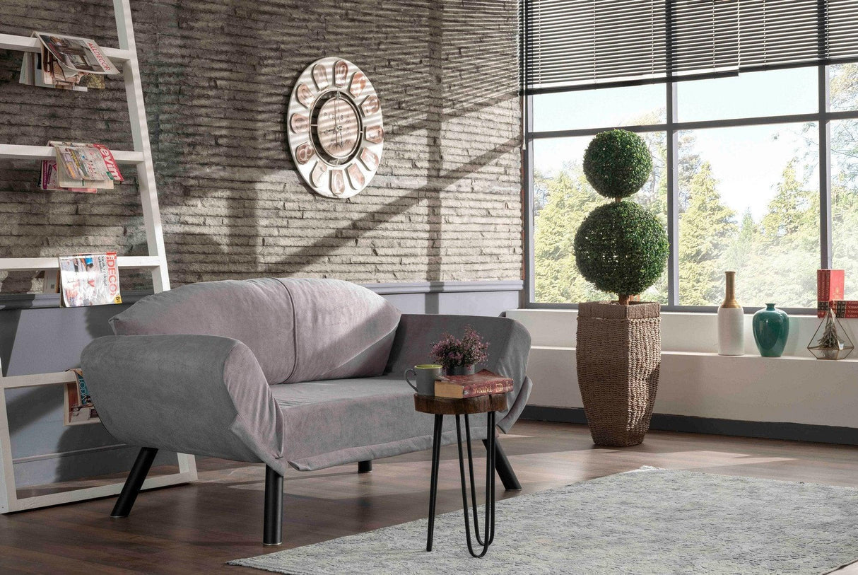 Canapea extensibilă 2 locuri Nero, Diverse culori, 177x75x87 cm - Gri deschis | SKU: 859FTN1223 | Canapea extensibilă 2 locuri Nero, 177x75x87 cm, varianta Gri deschis, produs pentru amenajarea locuinței, disponibil online în România la CasaMob