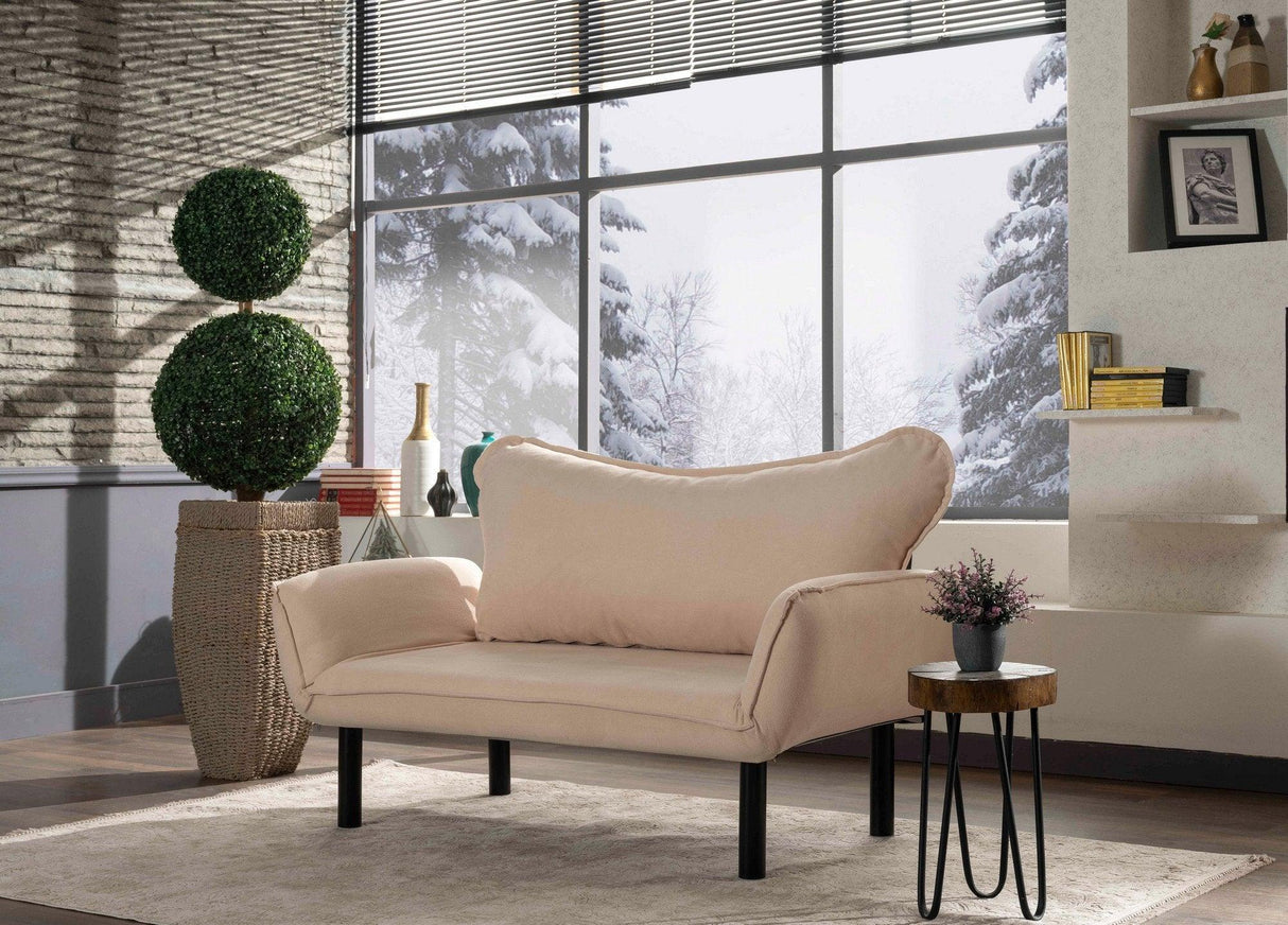 Canapea extensibilă 2 locuri Chatto, Diverse culori, 150x75x70 cm - Crem | SKU: 859FTN1228 | Canapea extensibilă 2 locuri Chatto, 150x75x70 cm, varianta Crem, produs pentru amenajarea locuinței, disponibil online în România la CasaMob