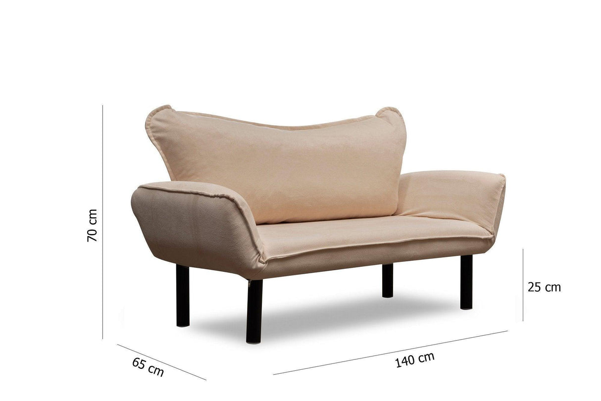 Canapea extensibilă 2 locuri Chatto, Diverse culori, 150x75x70 cm - Crem | SKU: 859FTN1228 | Canapea extensibilă 2 locuri Chatto, 150x75x70 cm, varianta Crem, produs pentru amenajarea locuinței, disponibil online în România la CasaMob