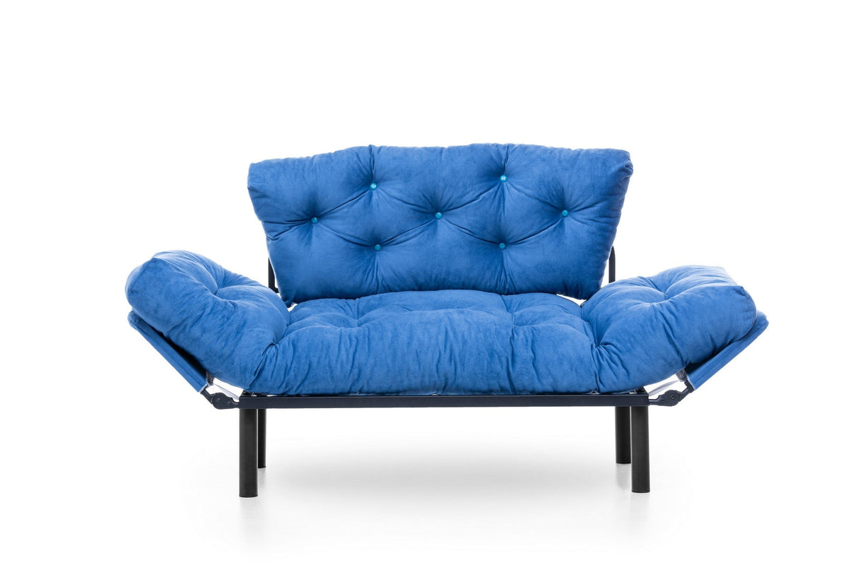 Canapea extensibilă 2 locuri Nitta, Diverse culori, 155x70x85 cm - Albastru | SKU: 859FTN1243 | Canapea extensibilă 2 locuri Nitta, 155x70x85 cm, varianta Albastru, produs pentru amenajarea locuinței, disponibil online în România la CasaMob