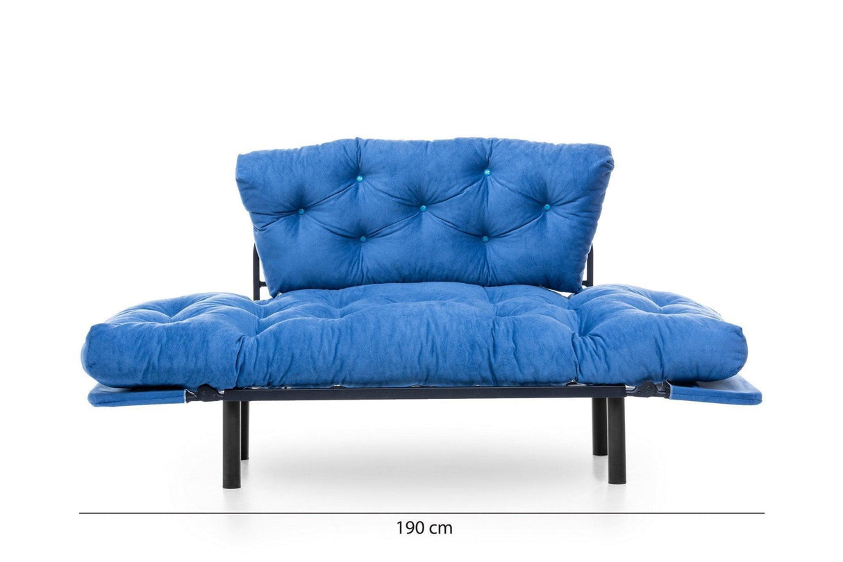 Canapea extensibilă 2 locuri Nitta, Diverse culori, 155x70x85 cm - Albastru | SKU: 859FTN1243 | Canapea extensibilă 2 locuri Nitta, 155x70x85 cm, varianta Albastru, produs pentru amenajarea locuinței, disponibil online în România la CasaMob