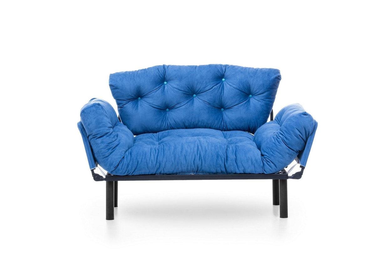 Canapea extensibilă 2 locuri Nitta, Diverse culori, 155x70x85 cm - Albastru | SKU: 859FTN1243 | Canapea extensibilă 2 locuri Nitta, 155x70x85 cm, varianta Albastru, produs pentru amenajarea locuinței, disponibil online în România la CasaMob