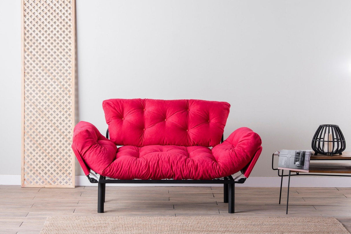 Canapea extensibilă 2 locuri Nitta, Diverse culori, 155x70x85 cm - Fucsia | SKU: 859FTN1244 | Canapea extensibilă 2 locuri Nitta, 155x70x85 cm, varianta Fucsia, produs pentru amenajarea locuinței, disponibil online în România la CasaMob