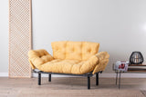 Canapea extensibilă 2 locuri Nitta, Diverse culori, 155x70x85 cm - Muștar | SKU: 859FTN1245 | Canapea extensibilă 2 locuri Nitta, 155x70x85 cm, varianta Muștar, produs pentru amenajarea locuinței, disponibil online în România la CasaMob